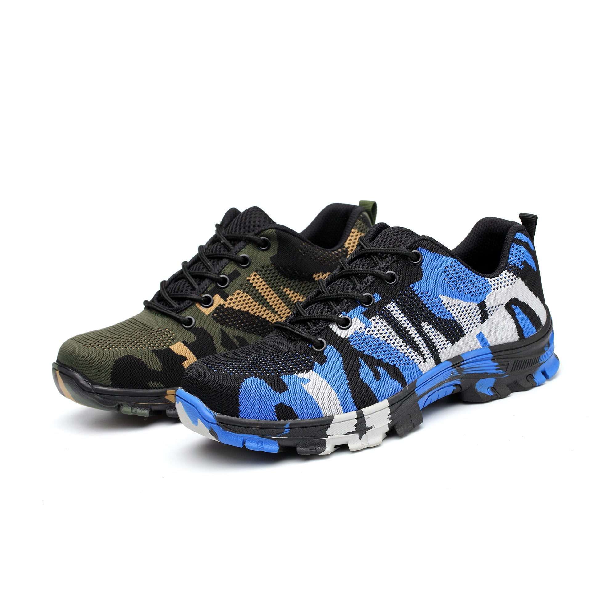 YSK 526: Camo Steel Toe Fashion Shoes (Blue/Green) - YSK (You Should Know) Safety