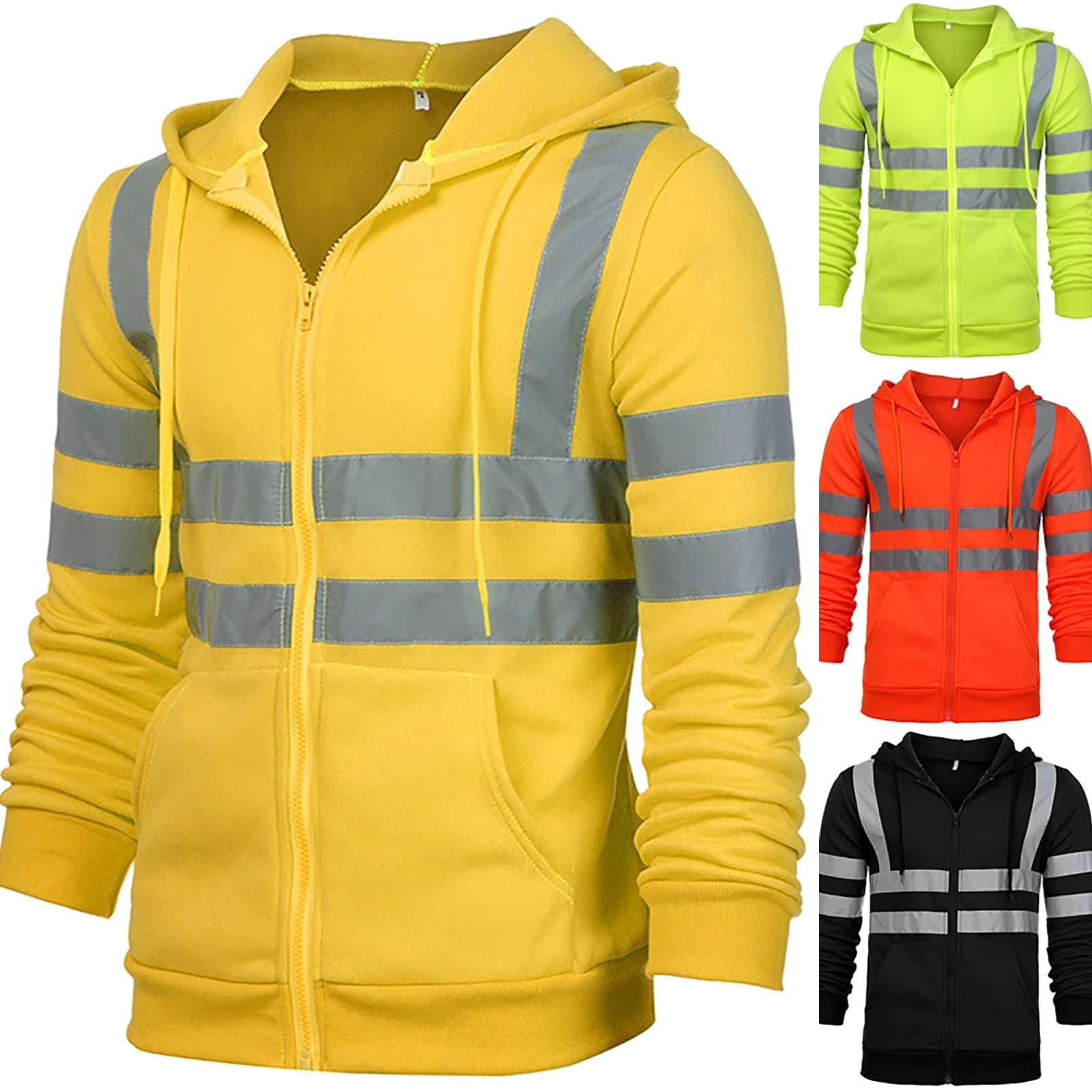 YSK HOODIE1: Men's Safety Reflective Zipper Sweatshirt - YSK (You Should Know) Safety