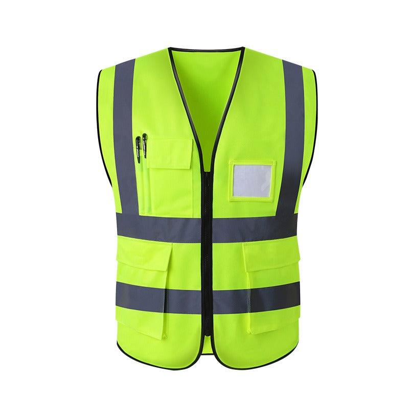 YSK VEST1: High Visibility Zipper Front Safety Vest With Reflective Strips - YSK (You Should Know) Safety