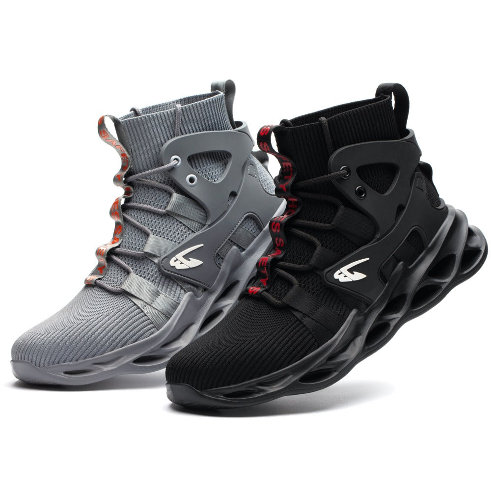 YSK 799: High Top Steel Toe Non-Slip Work Boots Black/Grey - YSK (You Should Know) Safety